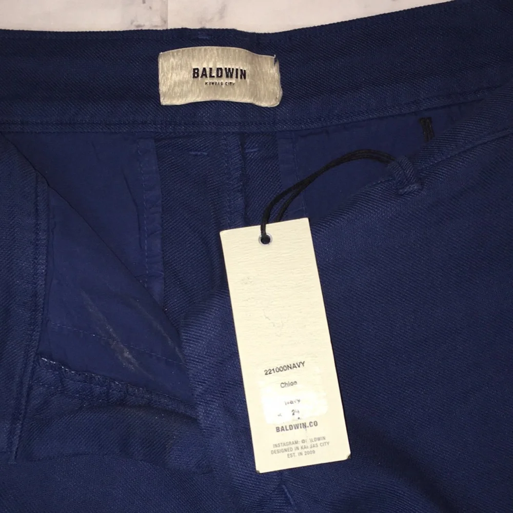 BALDWIN brand HIGH WAIST WIDE LEG NWT NAVY PANTS - Picture 4 of 8